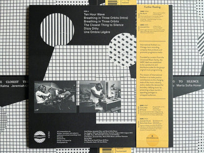 VINYL RECORD - The Closest Thing to Silence by Ariel Kalma, Jeremiah Chiu & Marta Sofia Honer