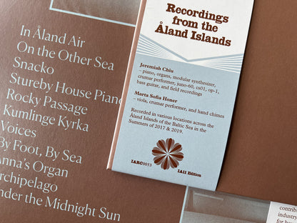 Jeremiah Chiu & Marta Sofia Honer - Recordings from the Åland Islands (IA11 Edition)